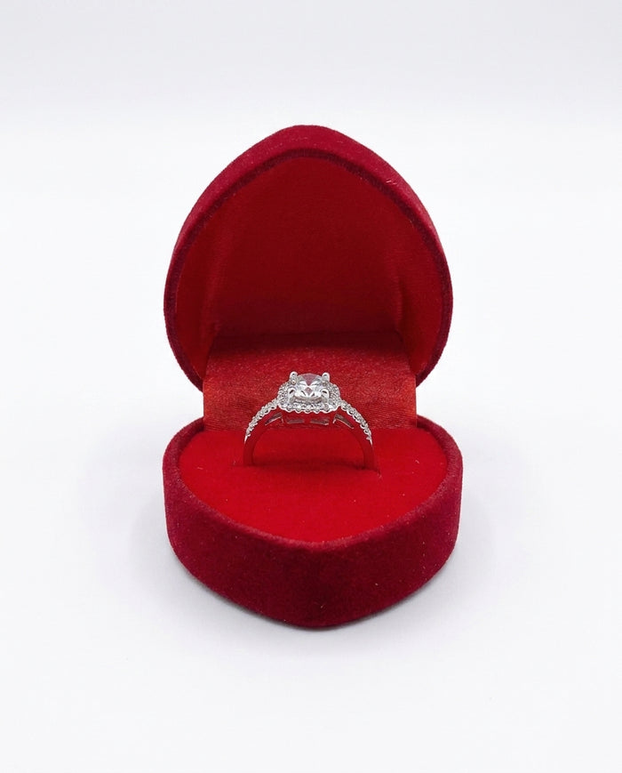 Velvet Heart Shaped Ring Box (BOX ONLY)